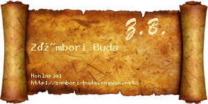 Zámbori Buda névjegykártya